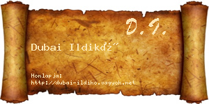 Dubai Ildikó névjegykártya